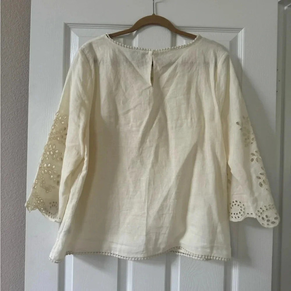Neiman Marcus 100% linen long sleeve blouse and top XL - Picture 4 of 8